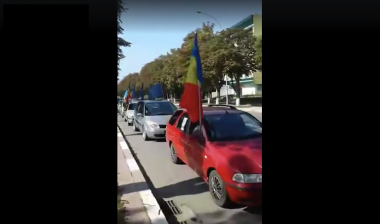 /ВИДЕО/ Автопробег Платформы DA в Унгенах по информированию граждан о протесте, запланированном на 26 августа
