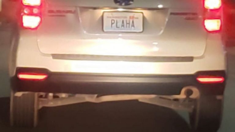 Машина с номерами «PLAHA» замечена на дорогах США
