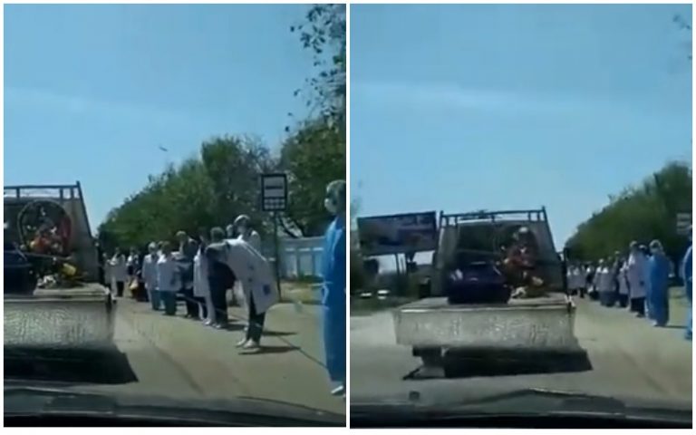 (ВИДЕО) Закрытый гроб и врачи вдоль дороги. Чадыр-Лунга простилась с детским хирургом Иваном Шляхтицким
