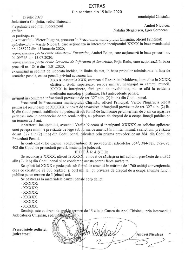 Подтверждено: Суд Кишинева опубликовал выписку из приговора Василе Ботнарю за высылку турецких учителей