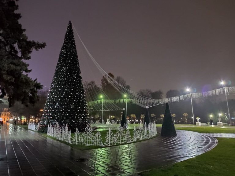 (ФОТО) Как выглядит новогодняя елка на Соборной площади. Торжественное открытие состоится сегодня вечером