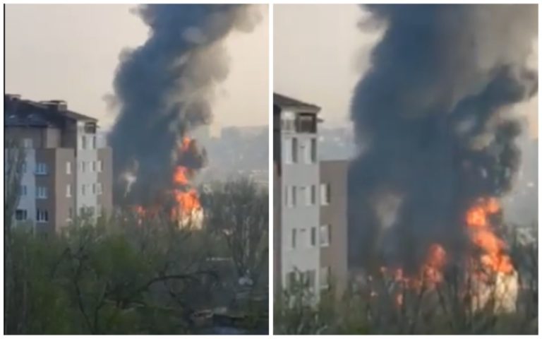 (ВИДЕО) Пожар в Кишиневе: Загорелся склад на Ботанике