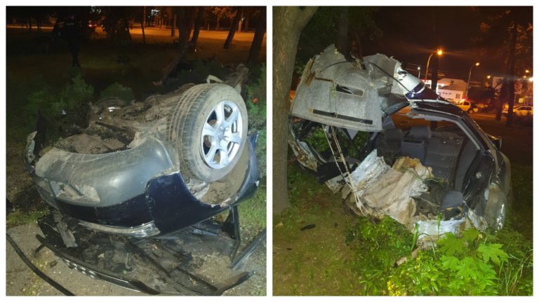 (ФОТО) UPD: 26-летний водитель, попавший в серьезную аварию на улице Узинелор в столице, скончался в больнице