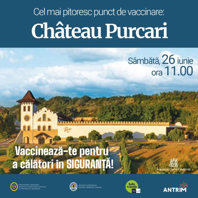 Минздрав: В субботу в «Château Purcari» откроется самый живописный пункт вакцинации от COVID-19