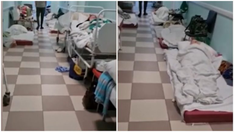 (ВИДЕО) В петербургской больнице пациентов ковид-отделения разместили на полу из-за нехватки мест