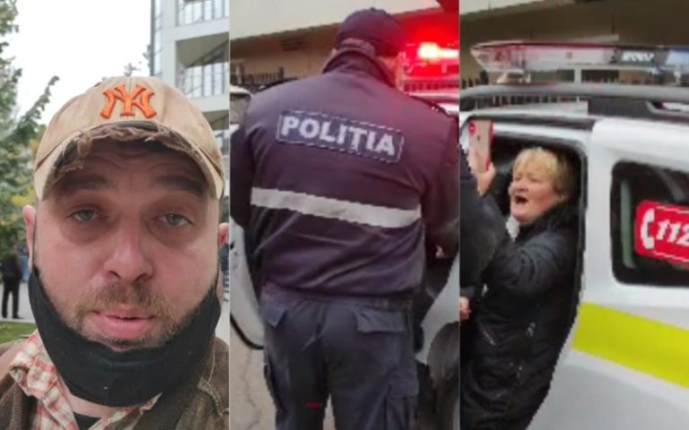 (ВИДЕО) Митинг в поддержку Стояногло перерос в оскорбления в адрес активистки Олару, после чего ее увезла полиция