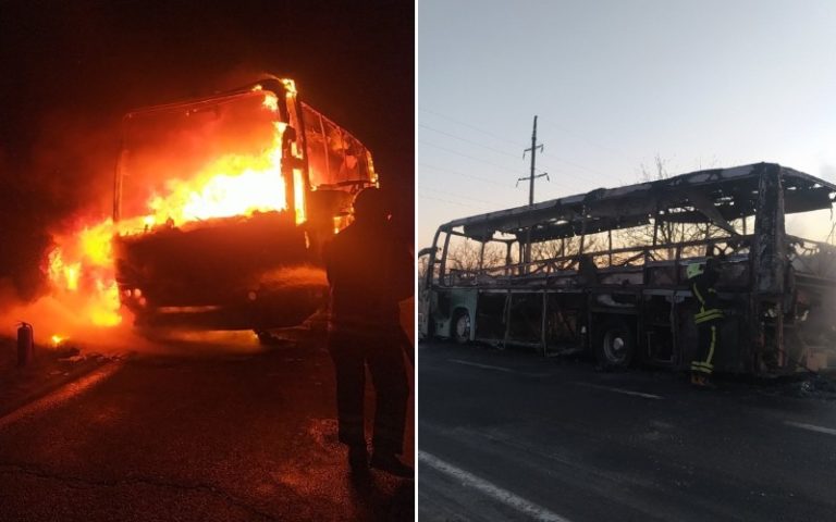 Пассажирский автобус Кишинев — Бухарест загорелся на трассе