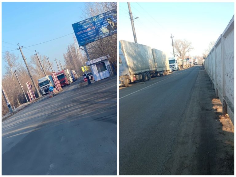 На КПП в Скулянах образовались очереди из десятков грузовиков