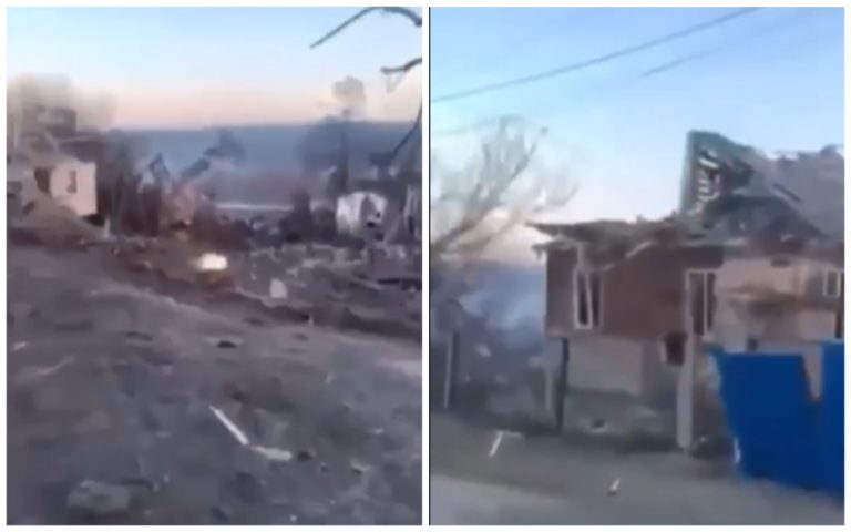 (ВИДЕО) Жилой квартал в городе Иванкове после ракетного обстрела
