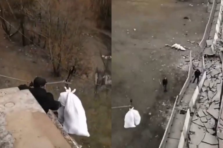 (ВИДЕО) Люди помогают друг другу. Поселки в Черниговской области изолированы из-за разрушения моста