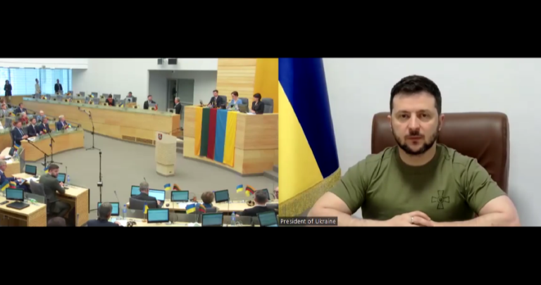 (ВИДЕО) Зеленский обратился к литовскому парламенту: Оккупанты уверены в безнаказанности
