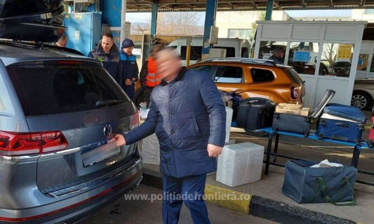 (ФОТО) Представился дипломатом и пытался ввезти в Румынию 8 тысяч пачек сигарет из Молдовы