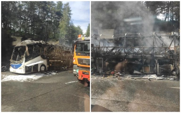 (ФОТО) Автобус с гражданами Молдовы и Румынии сгорел в Вене