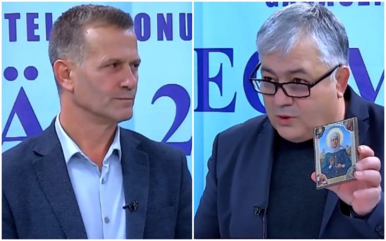 «Перекреститесь»: на дебатах кандидатов в примары Комрата Дудогло принес икону