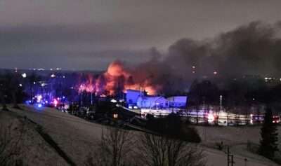 Вильнюс, самолёт упал на дом