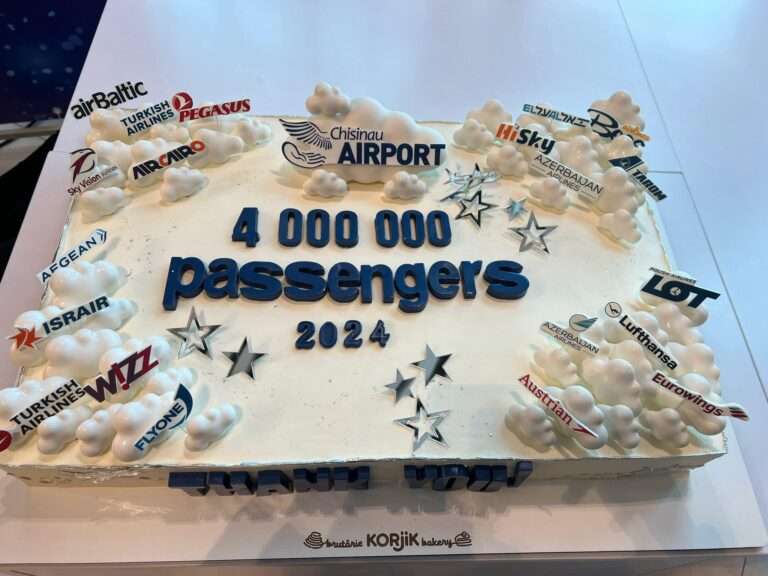 Аэропорт Кишинева преодолел отметку в 4 млн пассажиров за 2024 год