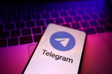 Illustration shows Telegram app logo