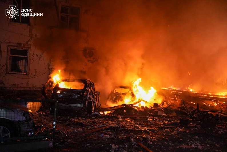 пожар удар дроном Одесса