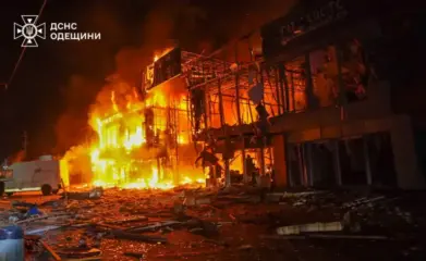 пожар Одесса обстрел март 2025