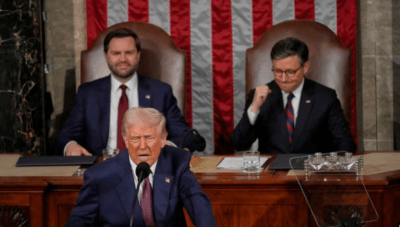 Дональд Трамп выступает в Конгрессе