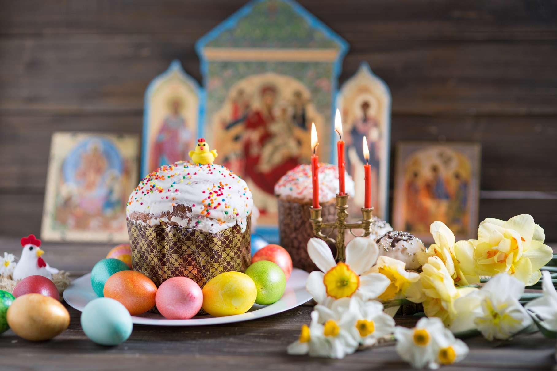 Пасха, свечи, яйца