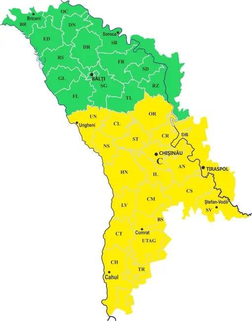 карта жёлтого кода в молдове