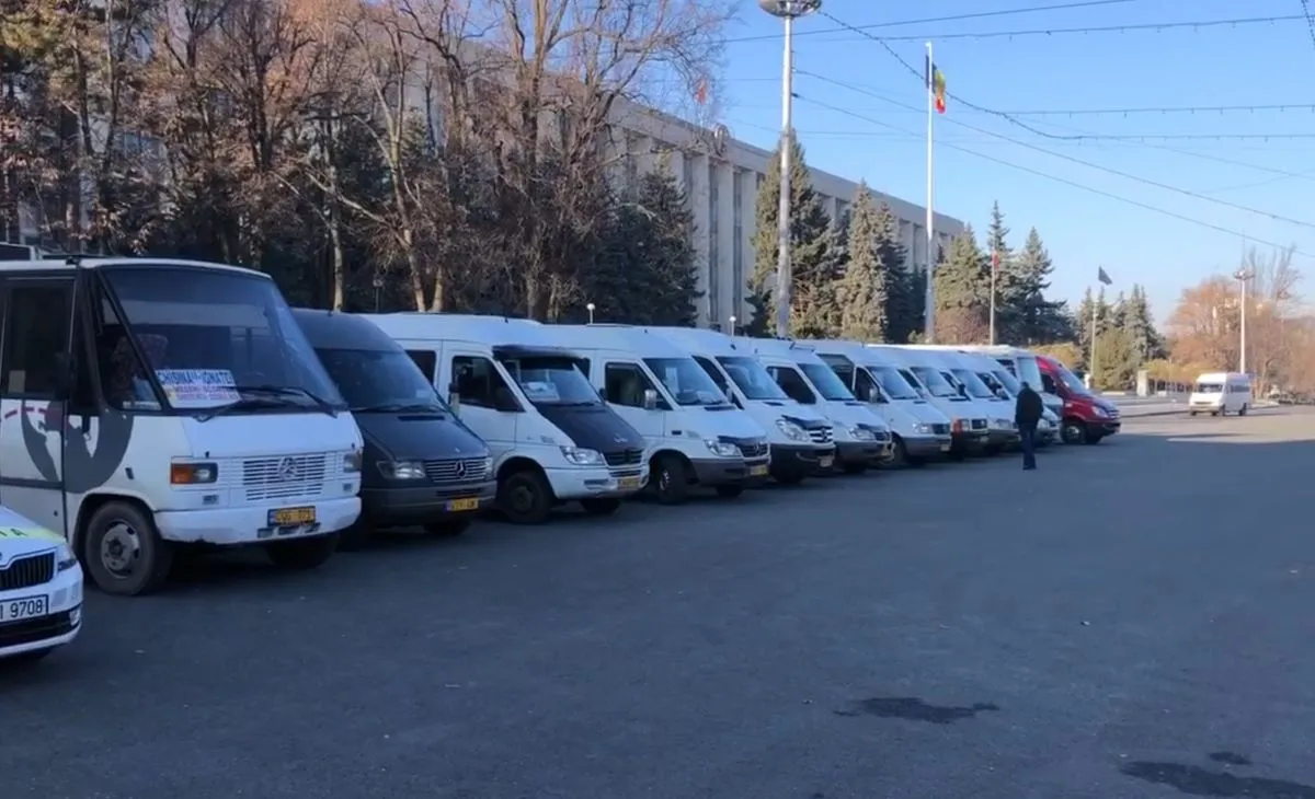 протест перевозчиков в Кишинёве