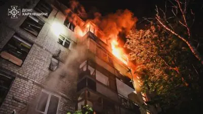 удар россии по харькову дронами, 11 июня, горячий дом