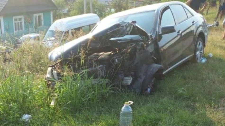 разбитый автомобиль после аварии в Леова