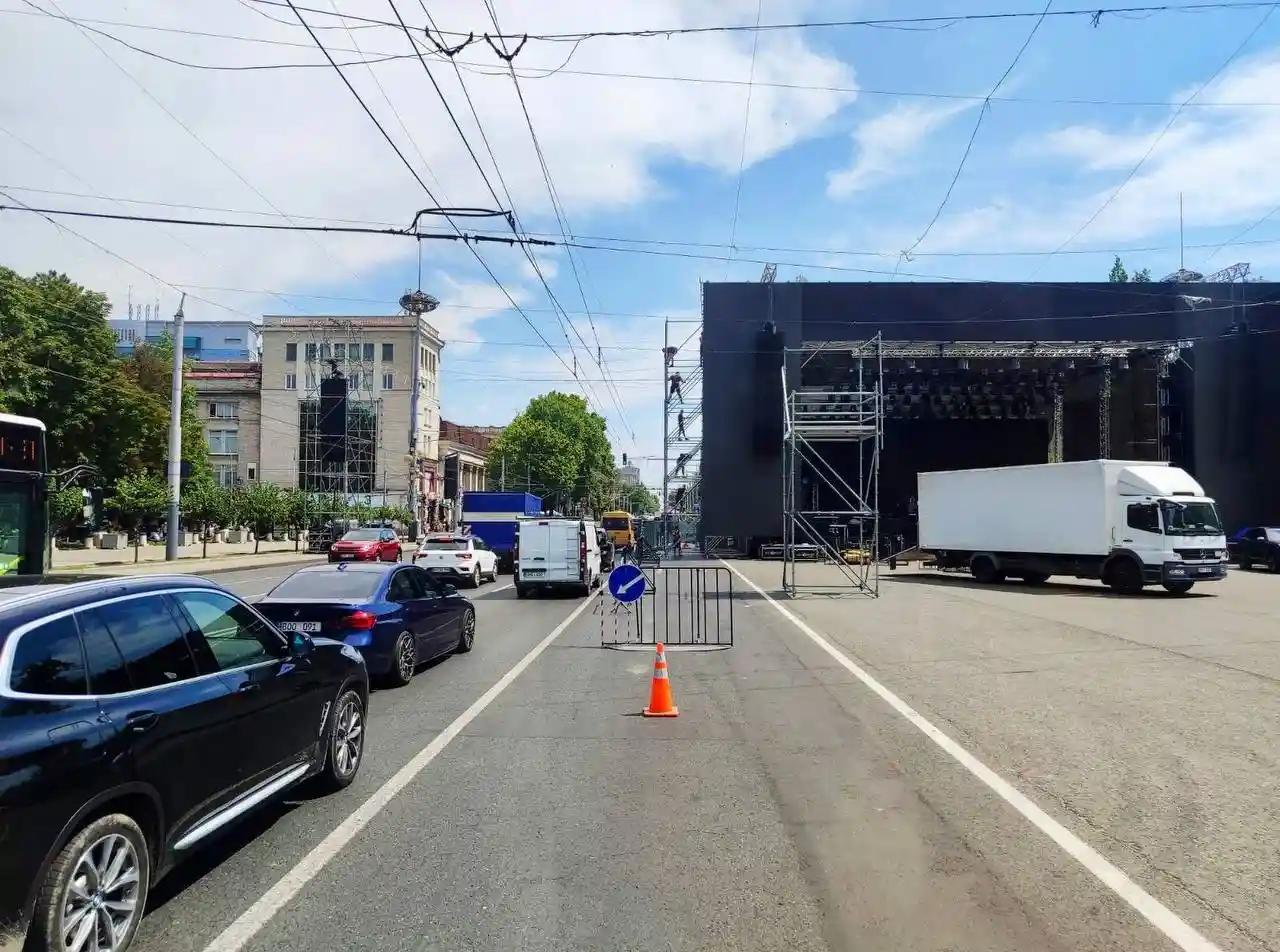 в Кишинёве 15 июля перекрывают центр из-за концерта