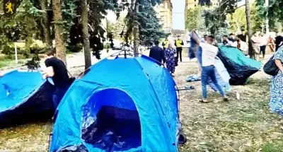 палатки в центре кишинева на "акции" шоровцев