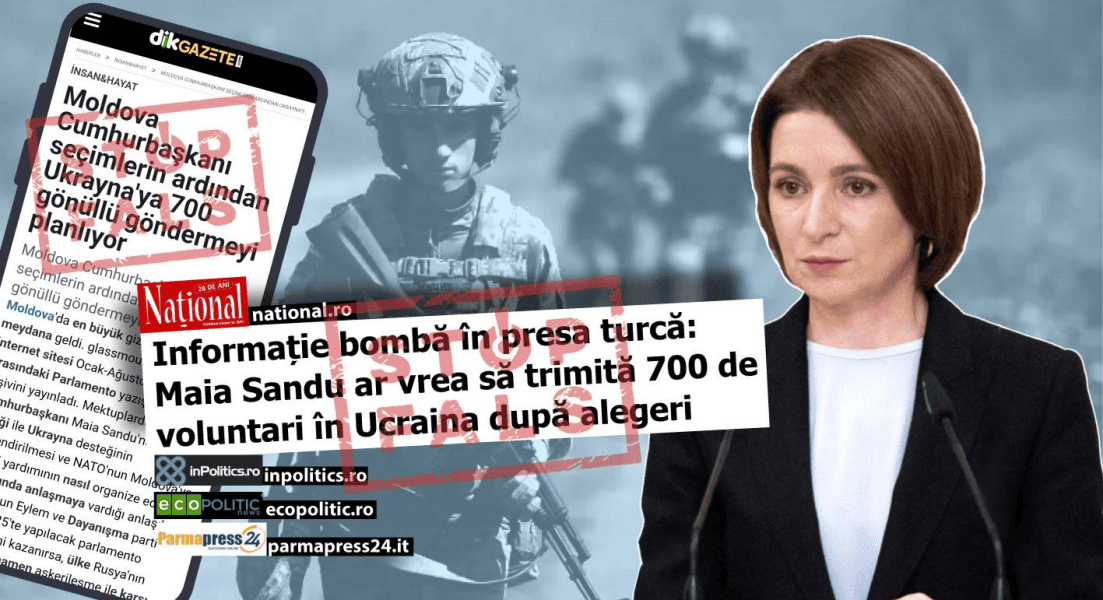 Фейк: Санду обещала отправить 700 наёмников в Украину в случае победы на выборах