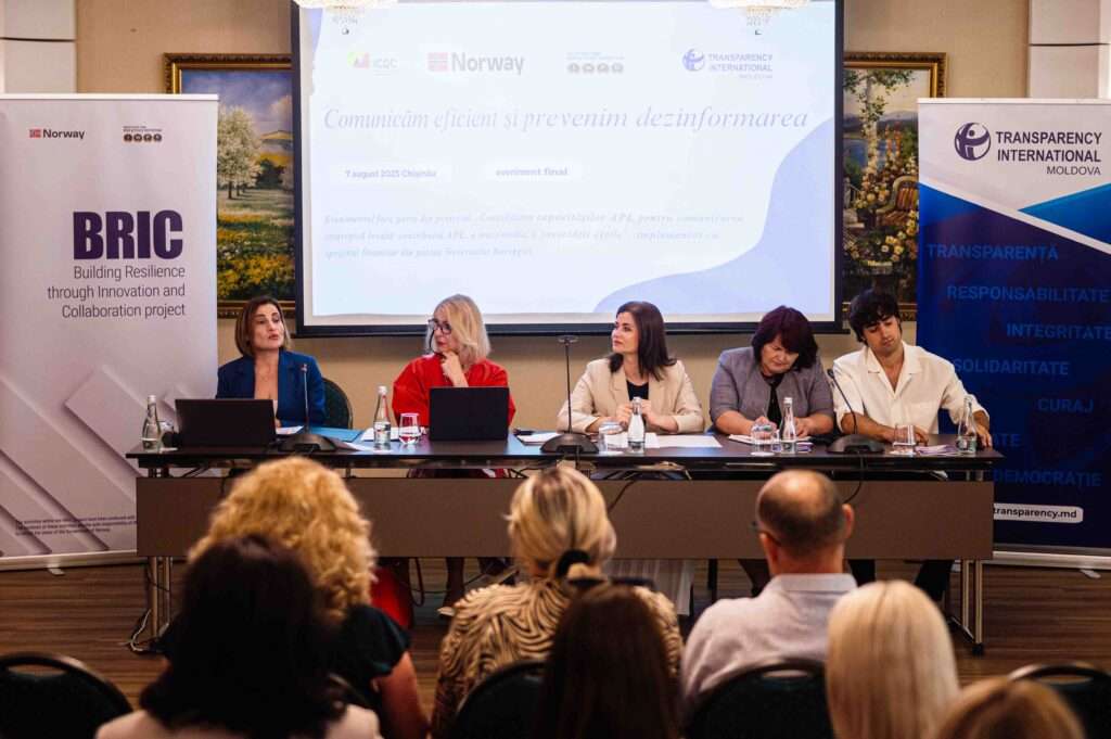 спикеры проекта Transparency International Moldova “Обеспечиваем прозрачную коммуникацию и предотвращаем дезинформацию”