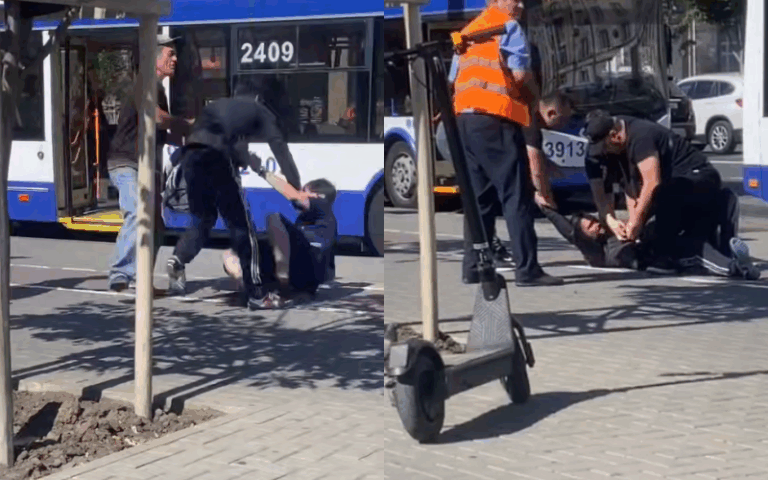 В кишиневском троллейбусе произошла драка между кондуктором и пассажиром