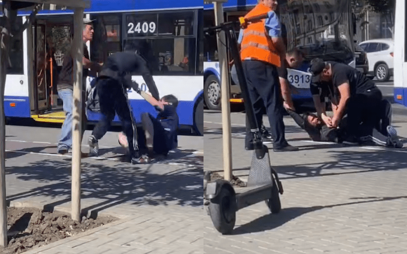В кишиневском троллейбусе произошла драка между кондуктором и пассажиром