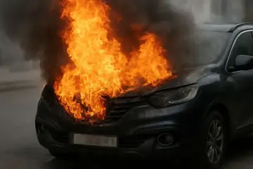 В Кишинёве машина загорелась во время движения — водителя госпитализировали