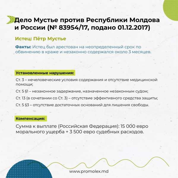 ЕСПЧ признал Россию виновной в нарушении прав человека в Приднестровье и обязал выплатить пострадавшим компенсации
