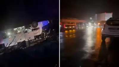 Около Хынчешт автобус с пассажирами вылетел с трассы