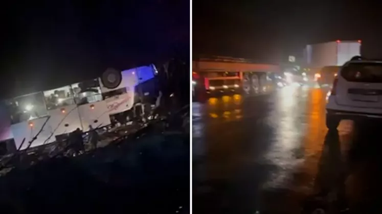 Около Хынчешт автобус с пассажирами вылетел с трассы