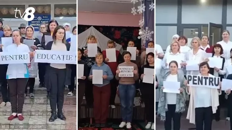 В Молдове учителя провели акцию протеста, требуя повышения зарплат