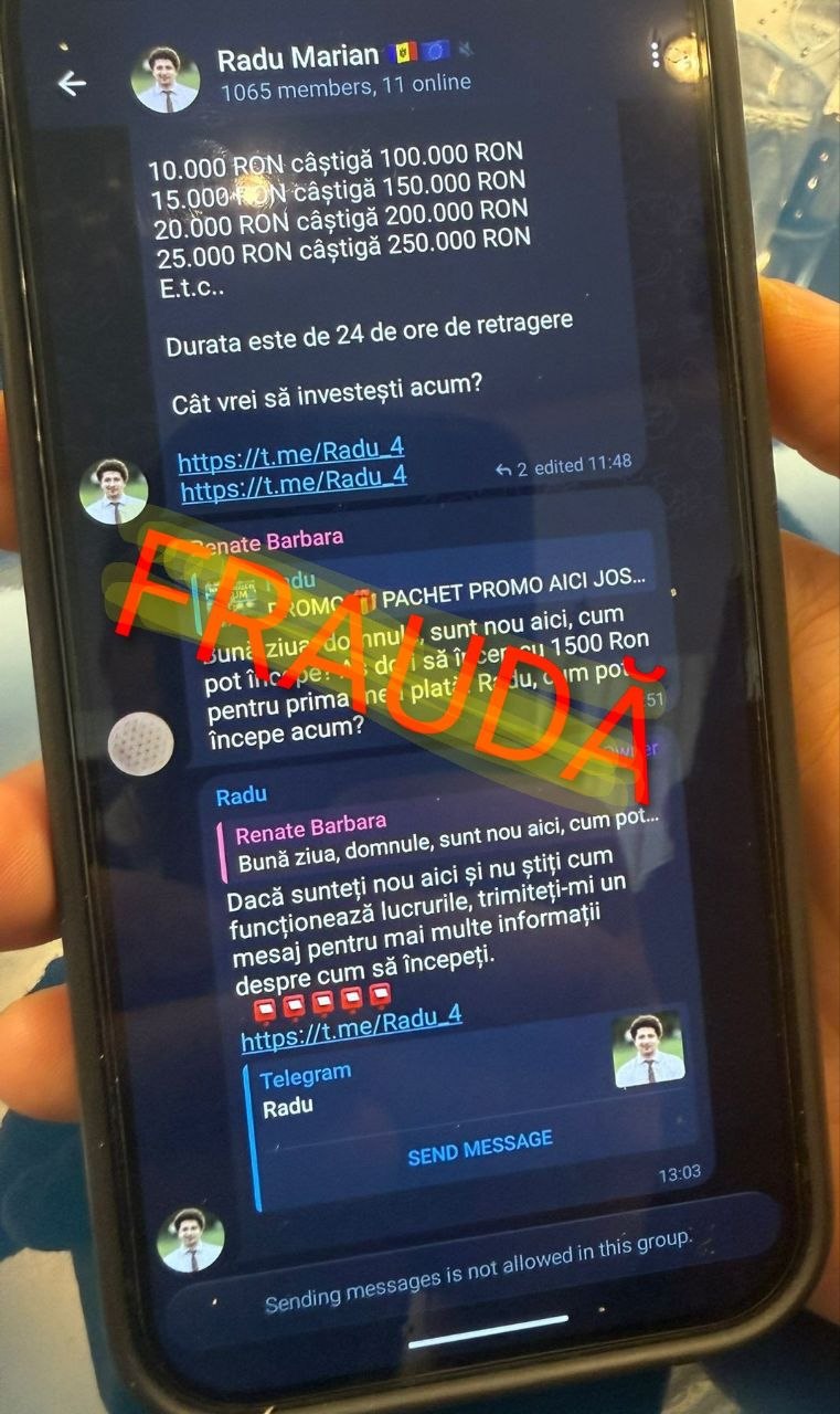 Обман в Telegram: псевдоинвесторы выдают себя за депутата парламента
