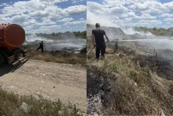 В Чадыр-Лунге загорелась городская свалка