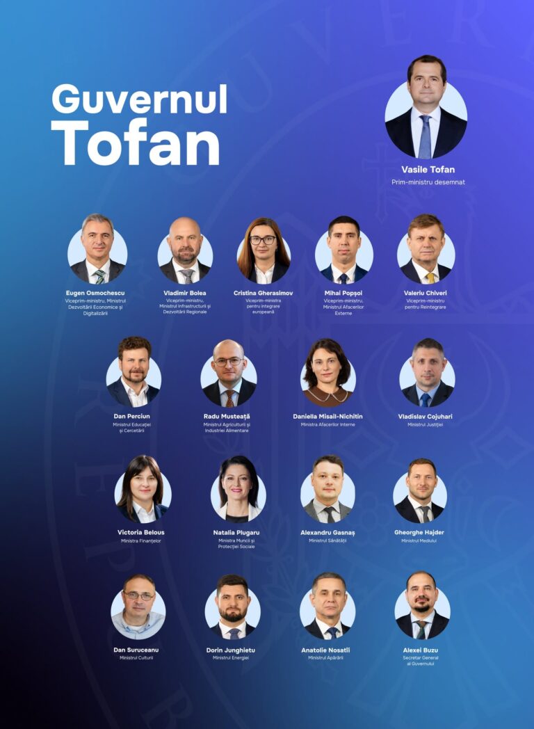 Василе Тофан представил список кандидатов в министры
