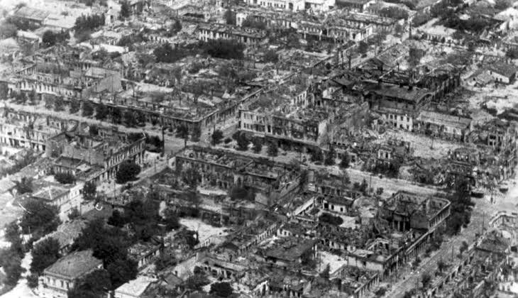 Панорама разрушенного центра Кишинёва летом 1941 года