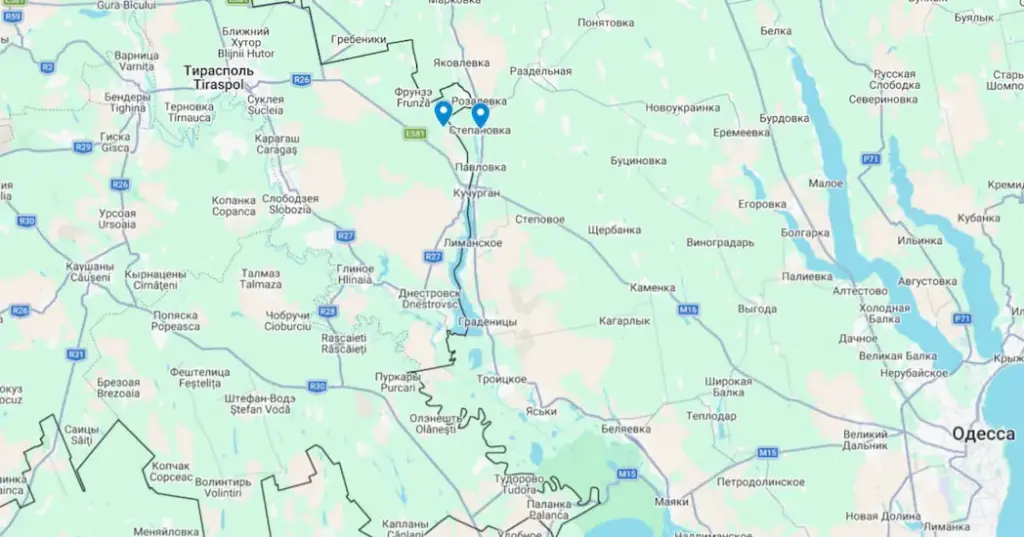 место пролёта дрона