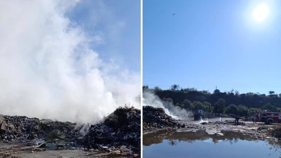 В Тирасполе третьи сутки горит свалка
