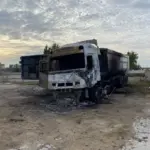 В Резине на территории автобазы сгорел грузовик
